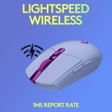 Logitech G305 mus Højre hånd RF trådløs + Bluetooth Optisk 12000 dpi, Gaming mus Lilla, Højre hånd, Optisk, RF trådløs + Bluetooth, 12000 dpi, 1 ms, Violet