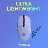 Logitech G305 mus Højre hånd RF trådløs + Bluetooth Optisk 12000 dpi, Gaming mus Lilla, Højre hånd, Optisk, RF trådløs + Bluetooth, 12000 dpi, 1 ms, Violet