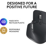 Logitech MX Master 3S mus Højre hånd RF trådløs + Bluetooth Laser 8000 dpi grafit, Højre hånd, Laser, RF trådløs + Bluetooth, 8000 dpi, Grafit