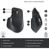 Logitech MX Master 3S mus Højre hånd RF trådløs + Bluetooth Laser 8000 dpi grafit, Højre hånd, Laser, RF trådløs + Bluetooth, 8000 dpi, Grafit