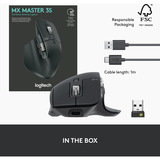 Logitech MX Master 3S mus Højre hånd RF trådløs + Bluetooth Laser 8000 dpi grafit, Højre hånd, Laser, RF trådløs + Bluetooth, 8000 dpi, Grafit