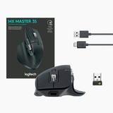 Logitech MX Master 3S mus Højre hånd RF trådløs + Bluetooth Laser 8000 dpi grafit, Højre hånd, Laser, RF trådløs + Bluetooth, 8000 dpi, Grafit