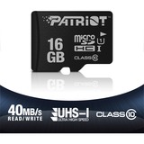 Patriot PSF16GMDC10 hukommelseskort 16 GB MicroSDHC UHS-I Klasse 10 Sort, 16 GB, MicroSDHC, Klasse 10, UHS-I, 80 MB/s, Class 1 (U1)
