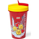 Room Copenhagen LEGO kop med sugerør Iconic Girl Bright Red, Cup Rød/Gul