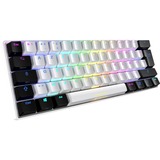 Sharkoon SGK50 S4 tastatur RF trådløs + USB AZERTY Fransk Hvid, Gaming-tastatur Hvid/Sort, FR-layout, Kalih rød, 60%, RF trådløs + USB, AZERTY, RGB LED, Hvid