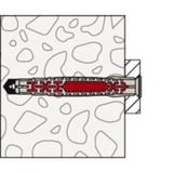 fischer Langskaftplug DuoXpand 10x180 T, Dyvel Lys grå/Rød