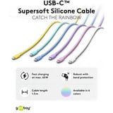 goobay USB 2.0 silikonekabel blå, USB-C stik > USB-C stik Lyseblå