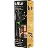 Braun Satin Hair 7 Voksen Paddle hårbørste Sort 1 stk Sort/Grøn, Voksen, Paddle hårbørste, Sort, Monokromatisk, 235 mm, 68 mm