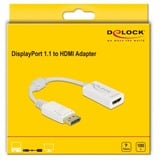DeLOCK 61015 videokabel adapter 0,15 m DisplayPort HDMI Type A (Standard) Hvid Hvid, 0,15 m, DisplayPort, HDMI Type A (Standard), Hanstik, Hunstik, Lige