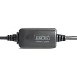 Digitus Aktivt USB 2.0 forlængerledning, 10 meter Sort