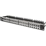Digitus Modulært højkapacitets patchpanel, 48-porte, rackmontering, afskærmet, Patch Panel Sort