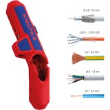 KNIPEX ErgoStrip Blå, Rød kabelstripper, Stripping /skraldeværktøj Rød/Blå, 1,3 cm, 8 mm, Plastik, Blå, Rød, 13,5 cm, 74 g