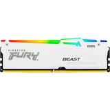 Kingston FURY FURY Beast 16 GB 6000 MT/s DDR5 CL30 DIMM White RGB EXPO, Hukommelse Hvid, 16 GB, 1 x 16 GB, DDR5, 288-pin DIMM, Hvid