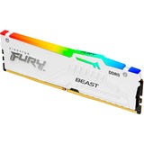 Kingston FURY FURY Beast 16 GB 6000 MT/s DDR5 CL30 DIMM White RGB EXPO, Hukommelse Hvid, 16 GB, 1 x 16 GB, DDR5, 288-pin DIMM, Hvid
