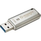 Kingston IronKey 128 GB IKLP50 AES USB med 256 bit kryptering, USB-stik aluminium, 128 GB, USB Type-A, 3.2 Gen 1 (3.1 Gen 1), 145 MB/s, Hætte, Sølv
