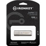 Kingston IronKey Locker+ 50 128 GB, USB-stik aluminium