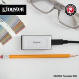 Kingston XS2000 4000 GB Sort, Sølv, Solid state-drev Sølv/Sort, 4000 GB, USB Type-C, 3.2 Gen 2 (3.1 Gen 2), 2000 MB/s, Sort, Sølv