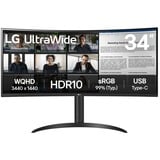 LG 34WR55QK-B computerskærm 86,4 cm (34") 3440 x 1440 pixel Wide Quad HD Sort, LED-skærm Sort, 86,4 cm (34"), 3440 x 1440 pixel, Wide Quad HD, 5 ms, Sort