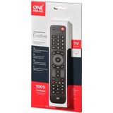 One for all Evolve TV fjernbetjening IR trådløs Tryk på knapper, Fjernbetjeningen Sort, TV, IR trådløs, Tryk på knapper, Sort