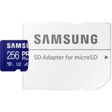 Samsung PRO Plus MB-MD256SA/EU hukommelseskort 256 GB MicroSDXC UHS-I Klasse 3 Blå, 256 GB, MicroSDXC, Klasse 3, UHS-I, 180 MB/s, 130 MB/s