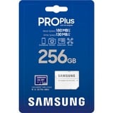 Samsung PRO Plus MB-MD256SA/EU hukommelseskort 256 GB MicroSDXC UHS-I Klasse 3 Blå, 256 GB, MicroSDXC, Klasse 3, UHS-I, 180 MB/s, 130 MB/s