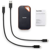 SanDisk Extreme PRO Portable 2000 GB Sort, Solid state-drev Sort/Orange, 2000 GB, USB Type-C, 3.2 Gen 2 (3.1 Gen 2), 2000 MB/s, Beskyttelse af adgangskode, Sort