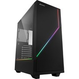 Sharkoon RGB FLOW Midi Tower Sort, Towerkabinet Sort, Midi Tower, PC, Sort, ATX, micro ATX, Mini-ITX, Flere, 16,5 cm