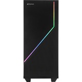 Sharkoon RGB FLOW Midi Tower Sort, Towerkabinet Sort, Midi Tower, PC, Sort, ATX, micro ATX, Mini-ITX, Flere, 16,5 cm