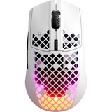 SteelSeries Aerox 3 Wireless mus Højre hånd RF trådløs + Bluetooth Optisk 18000 dpi, Gaming mus Hvid, Højre hånd, Optisk, RF trådløs + Bluetooth, 18000 dpi, 1 ms, Hvid