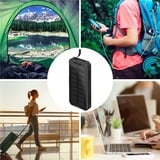 goobay Udendørs hurtigopladnings-powerbank 20.000 mAh med solcelle, Power Bank Sort