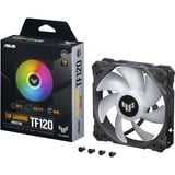ASUS TUF Gaming TF120 ARGB Fan Computerkabinet Luftkøler 12 cm Sort, Sag fan Sort/gennemsigtig, Luftkøler, 12 cm, 250 rpm, 1900 rpm, Sort