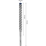 Bosch Expert SDS plus-7X Spiralbor 1 stk, Boremaskine Borehammer, Spiralbor, 1,8 cm, 250 mm, Hård beton, 20 cm