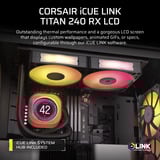 Corsair iCUE LINK TITAN 240 RX LCD RGB Renoveret, Vandkøling Sort