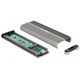 DeLOCK 42001 drevkabinet SSD kabinet Sølv M.2, Drev kabinet SSD kabinet, M.2, M.2, 20 Gbit/sek., USB-tilslutning, Sølv