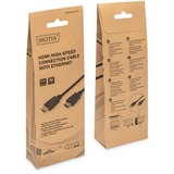 Digitus HDMI Premium High Speed tilslutningskabel, med Ethernet, UHD 4K Sort