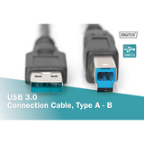 Digitus USB 3.2 Gen 1 tilslutningskabel USB-A > USB-B Sort