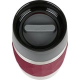 Emsa Travel Mug Compact 300 ml Rød, Rustfrit stål, Thermo mug Vin rød/rustfrit stål, Rød, Rustfrit stål, Silikone, Rustfrit stål, Polypropylen (PP), Kaffe, Te, 300 ml, 7,2 cm