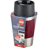 Emsa Travel Mug Compact 300 ml Rød, Rustfrit stål, Thermo mug Vin rød/rustfrit stål, Rød, Rustfrit stål, Silikone, Rustfrit stål, Polypropylen (PP), Kaffe, Te, 300 ml, 7,2 cm