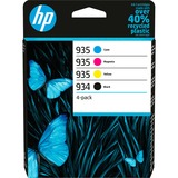 HP Originale 934XL-blækpatroner, sort/935 cyan/magenta/ gul, 4 stk. sort/935 cyan/magenta/ gul, 4 stk., Standard udbytte, Pigmentbaseret blæk, Pigmentbaseret blæk, 10 ml, 4,5 ml, 4 stk