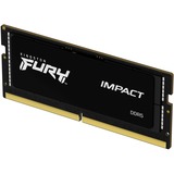 Kingston FURY FURY 16 GB 6400 MT/s DDR5 CL38 SODIMM Impact XMP, Hukommelse Sort, 16 GB, 1 x 16 GB, DDR5, 262-pin SO-DIMM, Sort