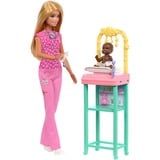 Mattel Barbie-børnelægedukke med blond hår, 1 babydukke, møbler og tilbehør 1 babydukke, møbler og tilbehør, Mode dukke, Hunstik, 3 År, Pige, 241,4 mm, 185 g