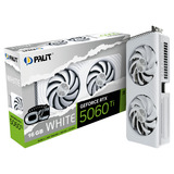 Palit GeForce RTX 5060 Ti OC WHITE 16GB, Grafikkort Hvid