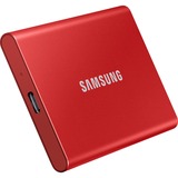 SAMSUNG Portable SSD T7 2000 GB Rød, Solid state-drev Rød, 2000 GB, USB Type-C, 3.2 Gen 2 (3.1 Gen 2), 1050 MB/s, Beskyttelse af adgangskode, Rød