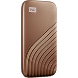 WD My Passport 1000 GB Guld, Solid state-drev Guld, 1000 GB, USB Type-C, 3.2 Gen 2 (3.1 Gen 2), 1050 MB/s, Beskyttelse af adgangskode, Guld