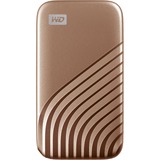 WD My Passport 1000 GB Guld, Solid state-drev Guld, 1000 GB, USB Type-C, 3.2 Gen 2 (3.1 Gen 2), 1050 MB/s, Beskyttelse af adgangskode, Guld