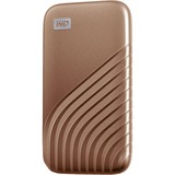 WD My Passport 1000 GB Guld, Solid state-drev Guld, 1000 GB, USB Type-C, 3.2 Gen 2 (3.1 Gen 2), 1050 MB/s, Beskyttelse af adgangskode, Guld