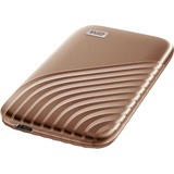 WD My Passport 1000 GB Guld, Solid state-drev Guld, 1000 GB, USB Type-C, 3.2 Gen 2 (3.1 Gen 2), 1050 MB/s, Beskyttelse af adgangskode, Guld