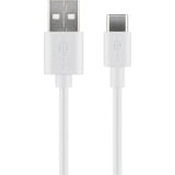 goobay 59130 USB-kabel 2 m USB 2.0 USB A USB C Hvid Hvid, 2 m, USB A, USB C, USB 2.0, 480 Mbit/s, Hvid