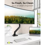 goobay Enkelt-skærmholder Gaming med gasfjeder, Skærmbeslag Sort