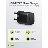 goobay USB-C hurtigoplader Nano, PD, GaN, 20 watt Sort